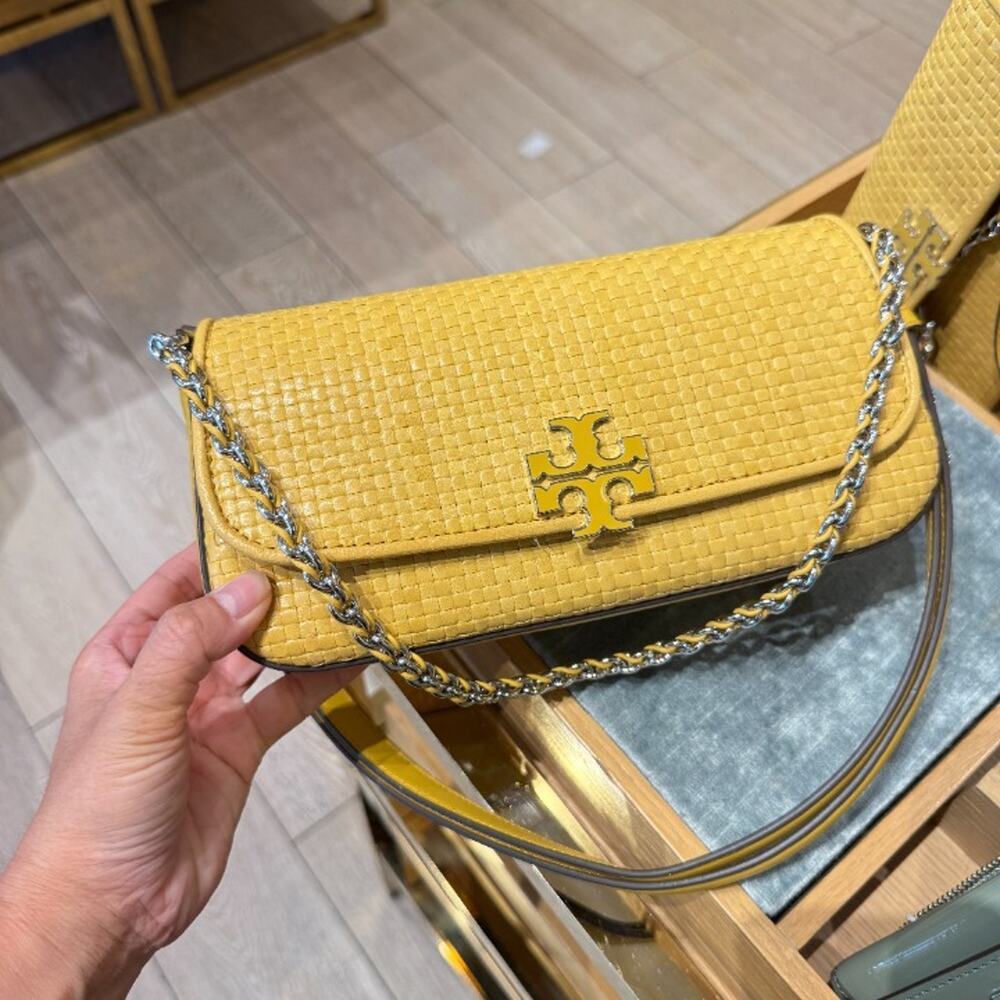 Tory Burch Britten Woven Convertible Crossbody 180209 Dark Sun $645